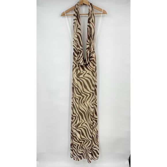 Zara | NWT Animal Print Mesh Maxi Dress - 8088/032/037 M - Picture 5 of 13